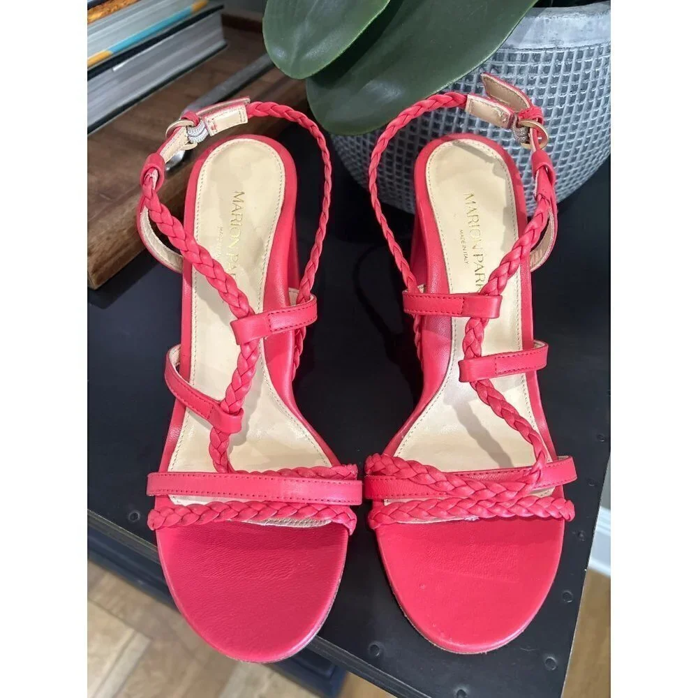 MARION PARKE Hannah 85mm Sandals Coral Orange Womens 7.5